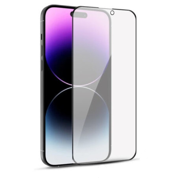 Fullscreen Tempered Glass Ματ Μαύρο (Iphone 14 Pro)