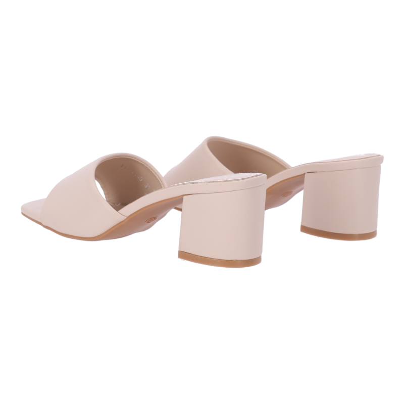 PLATO Δερμάτινα Mules με Χοντρό Τακούνι
