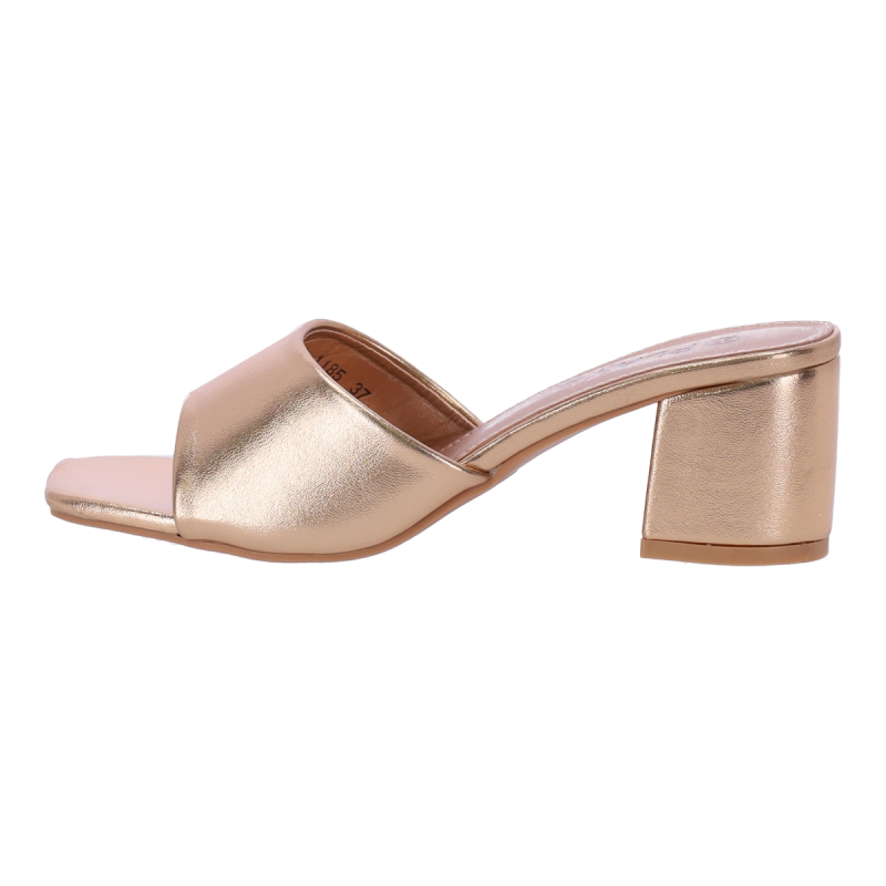 PLATO Δερμάτινα Mules με Χοντρό Τακούνι