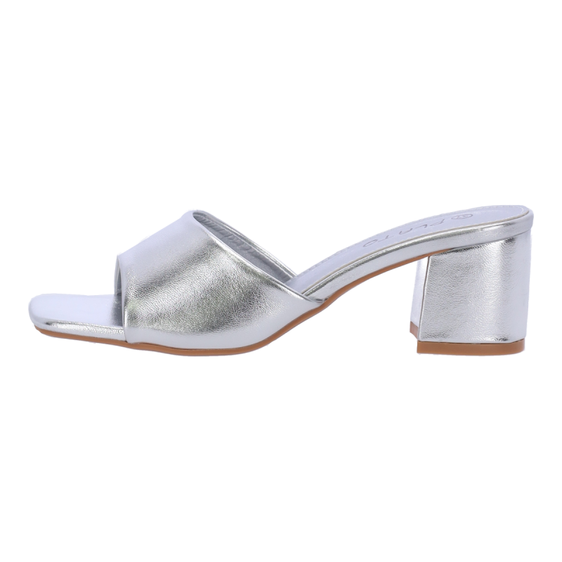 PLATO Δερμάτινα Mules με Χοντρό Τακούνι