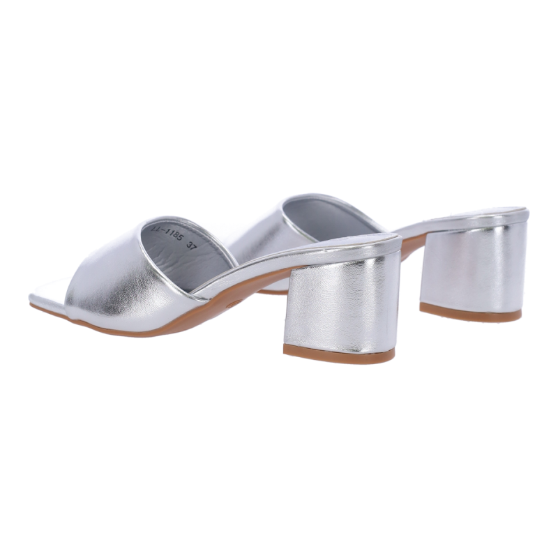 PLATO Δερμάτινα Mules με Χοντρό Τακούνι
