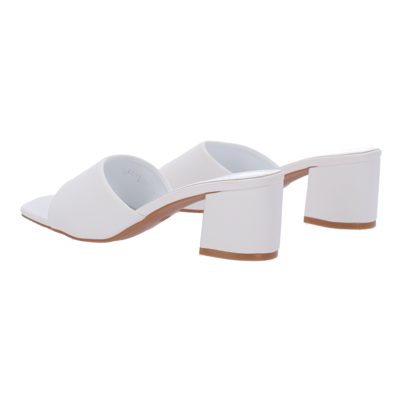 PLATO Δερμάτινα Mules με Χοντρό Τακούνι