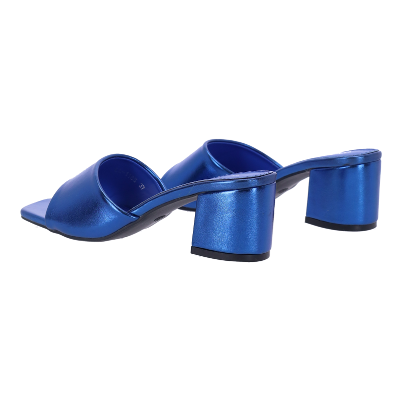 PLATO Δερμάτινα Mules με Χοντρό Τακούνι