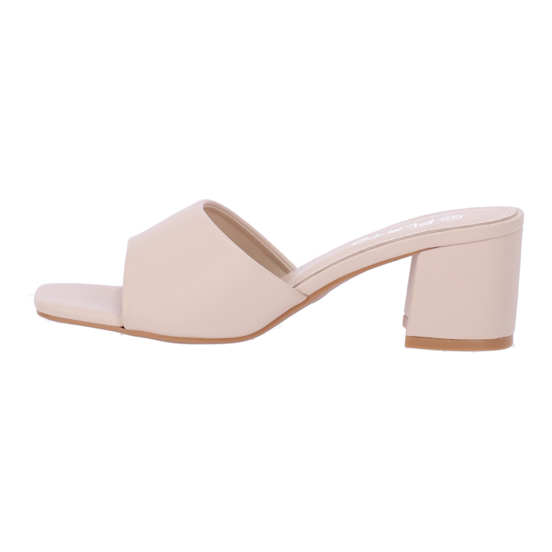 PLATO Δερμάτινα Mules με Χοντρό Τακούνι