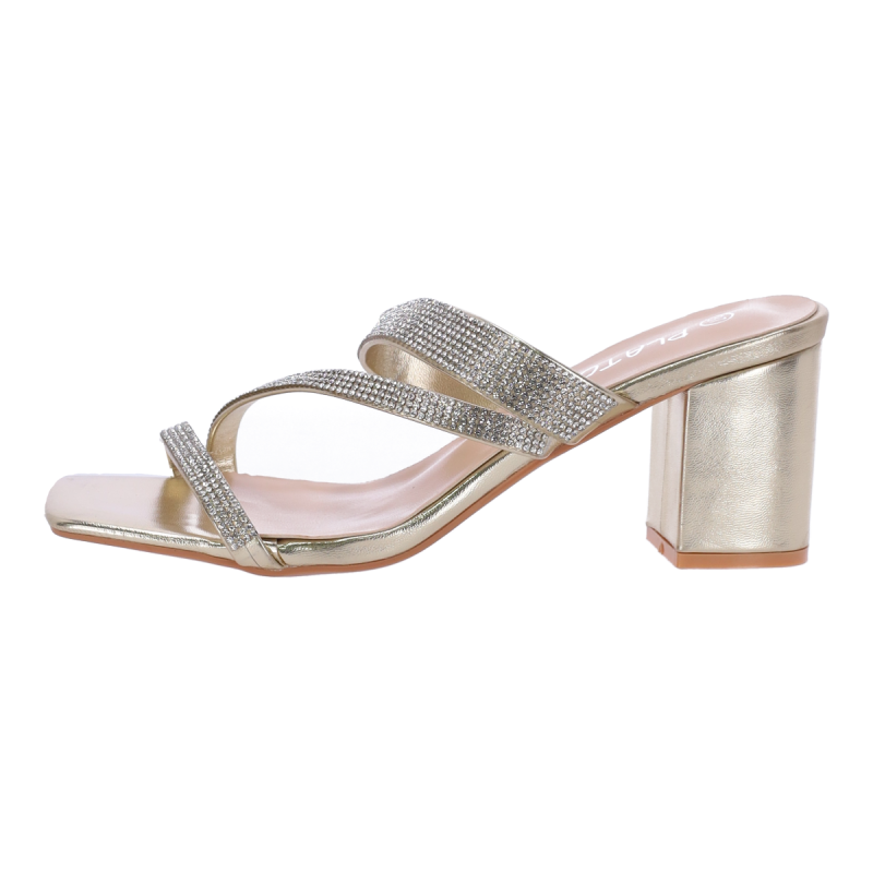 PLATO Mules με Χοντρό Τακούνι και Στρας PLATO Mules με Χοντρό Τακούνι και Στρας