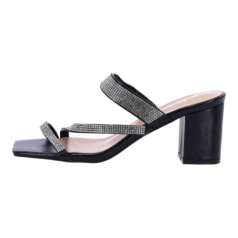 PLATO Mules με Χοντρό Τακούνι και Στρας PLATO Mules με Χοντρό Τακούνι και Στρας
