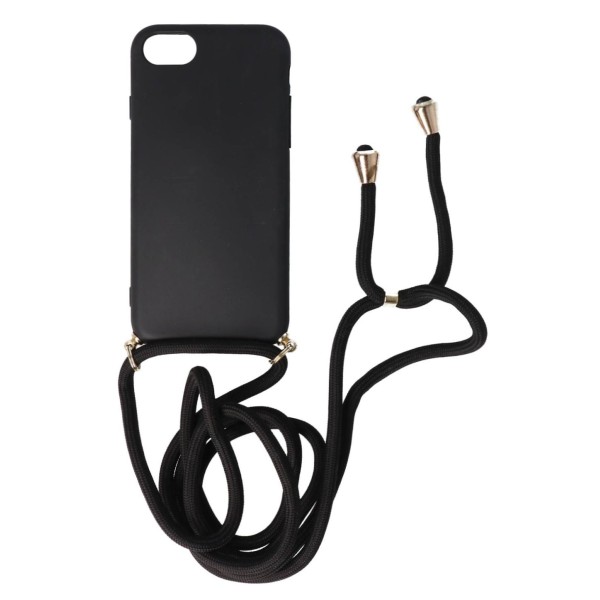 Θήκη Back Cover Σιλικόνης Με Ρυθμιζόμενο Κορδόνι Μαύρο (Iphone 7 & Iphone 8 & Iphone SE 2020 & Iphone SE 2022)