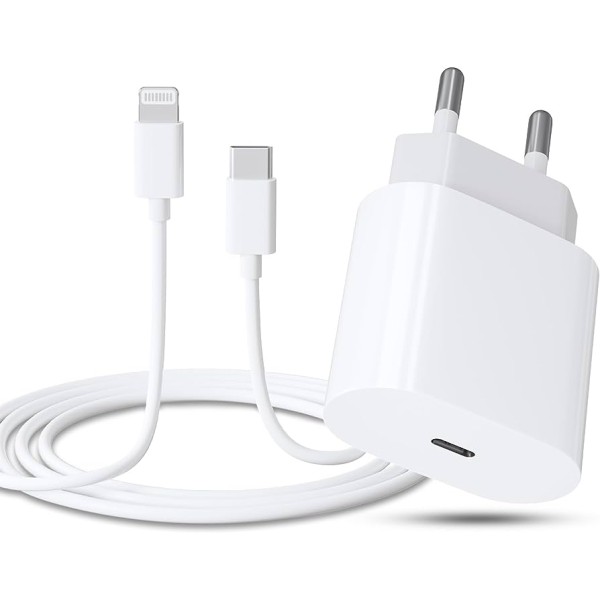 Earldom ES-EU50 Φορτιστής Με Θύρα USB-C Και Καλώδιο Lightning 20W Άσπρο