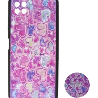 Back Cover Θήκη Με Σχέδιο Καρδούλες Και Pop Socket (Samsung Galaxy A22 5G)