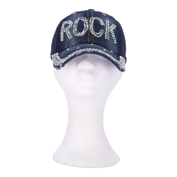Γυναικείο Καπέλο Τζόκεϊ Jeans με Στρας ROCK