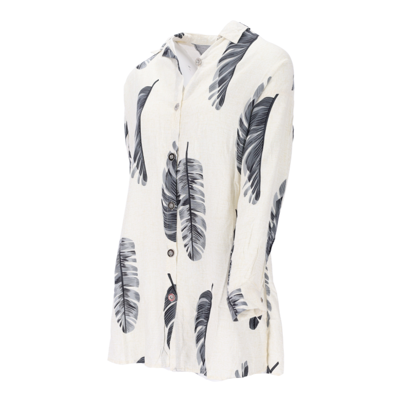 Destra 1032 Μακρυμάνικο Γυναικείο Πουκάμισο Floral