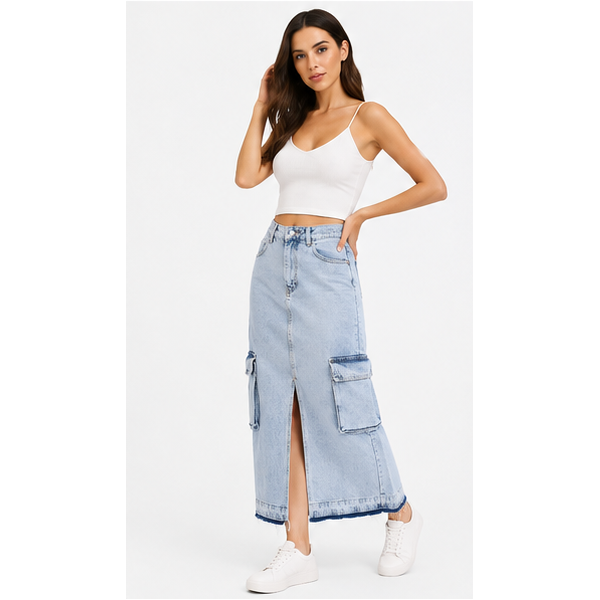 Asprin Fashion Γυναικεία Ψηλόμεση Τζιν Φούστα