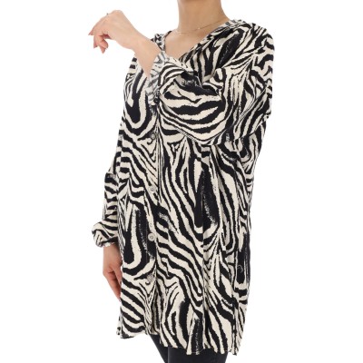 Destra Γυναικείο Μακρυμάνικο Πουκάμισο - Animal Print