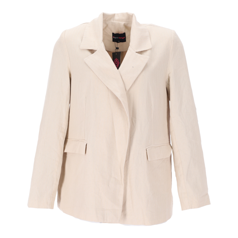 Asprin Fashion Γυναικείο Σακάκι σε Μπεζ Χρώμα