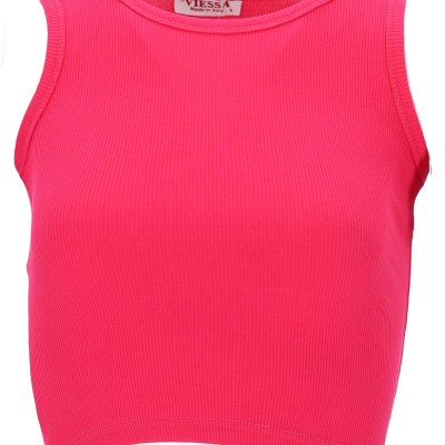 Viessa 3713 Γυναικείο Crop Top Αμάνικο Καλοκαιρινό