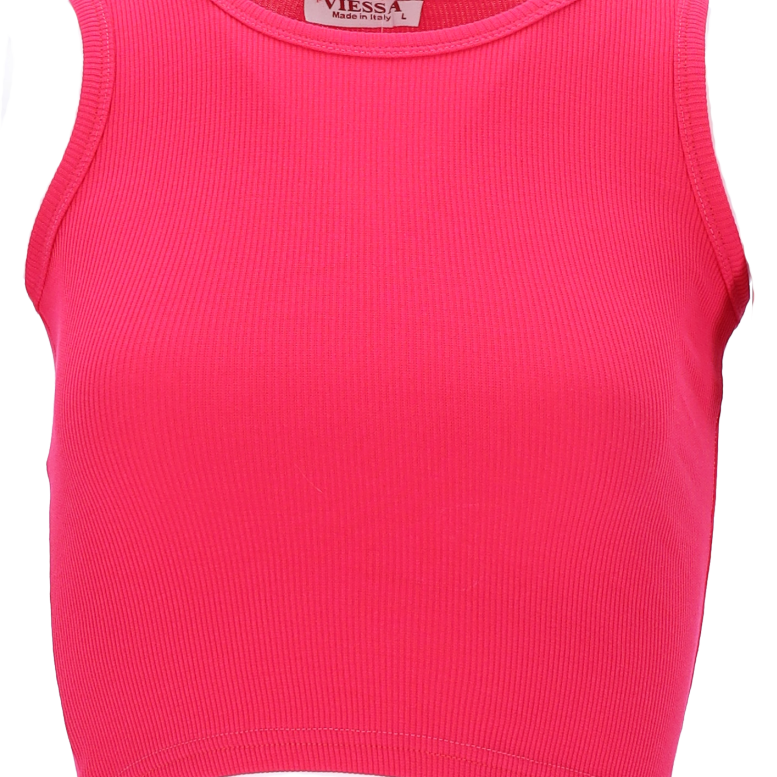 Viessa 3713 Γυναικείο Crop Top Αμάνικο Καλοκαιρινό