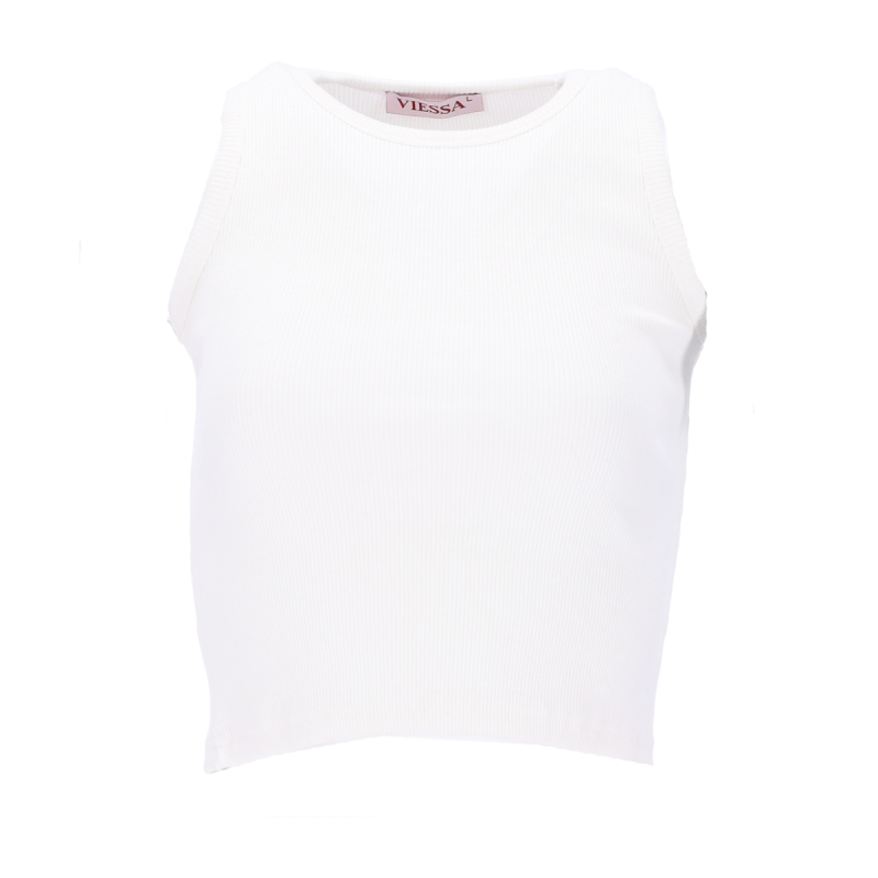 Viessa 3713 Γυναικείο Crop Top Αμάνικο Καλοκαιρινό
