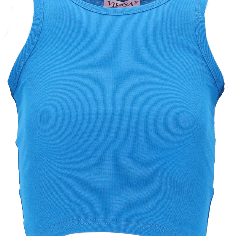 Viessa 3712 Γυναικείο Crop Top Αμάνικο Καλοκαιρινό