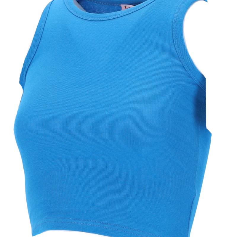 Viessa 3712 Γυναικείο Crop Top Αμάνικο Καλοκαιρινό