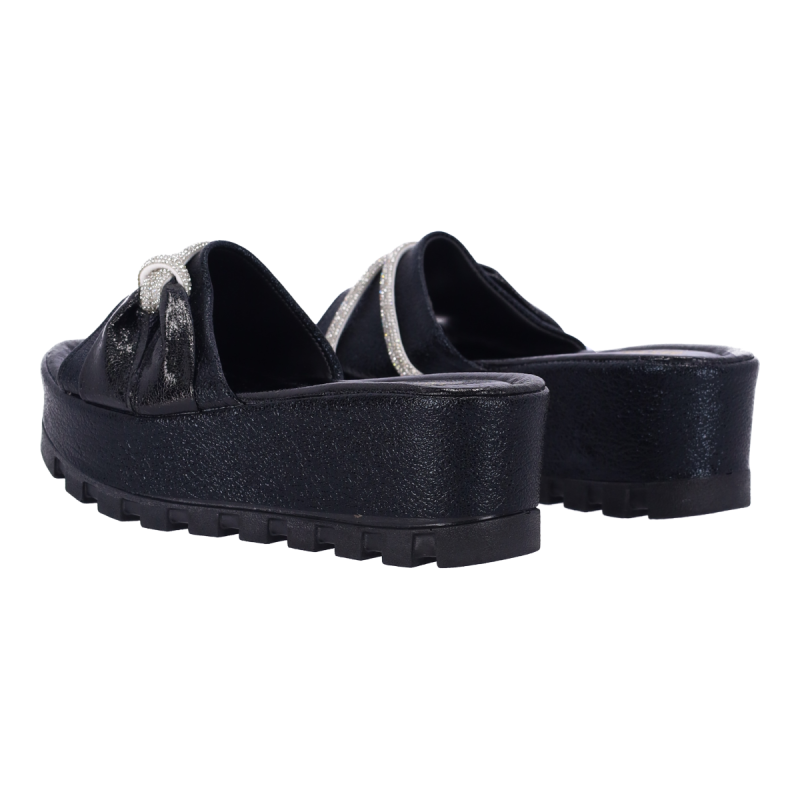 IMAJ Γυναικείες Παντόφλες Flatforms με Γκλίτερ