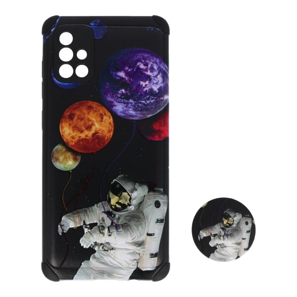 Back Cover Θήκη Με Σχέδιο Αστροναύτης Και Pop Socket (Samsung Galaxy A71)