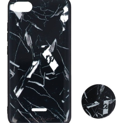Borofone Back Cover Θήκη Με Σχέδιο Μάρμαρο Μαύρο Και Pop Socket (Xiaomi Redmi 6A)