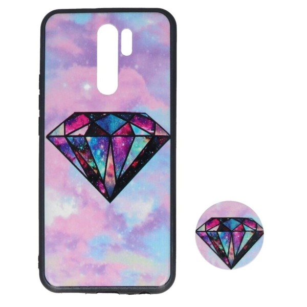 Back Cover Θήκη Με Σχέδιο Διαμάντι Και Pop Socket (Xiaomi Redmi 9)