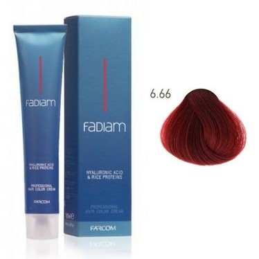 Βαφή μαλλιών FARCOM FADIAM 6.66 ξανθό σκούρο έντονο κόκκινο