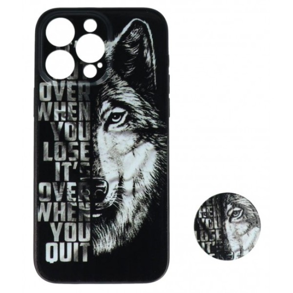 Borofone Back Cover Θήκη Με Σχέδιο Λύκος Και Pop Socket (Iphone 14 Pro)
