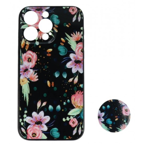 Borofone Back Cover Θήκη Με Σχέδιο Λουλούδια Και Pop Socket (Iphone 14 Pro)