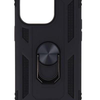 Back Cover Θήκη Armor Case Με Δαχτυλίδι Στήριξης Μαύρο (Iphone 14 Pro)