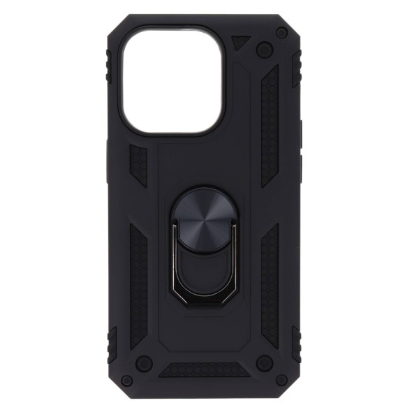 Back Cover Θήκη Armor Case Με Δαχτυλίδι Στήριξης Μαύρο (Iphone 14 Pro)