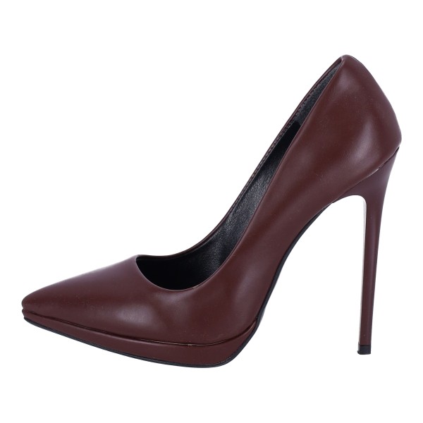 Paylan Women's Leather Heel with Fiapa in Burgundy Color