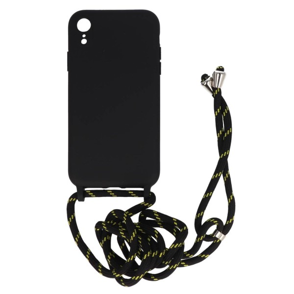 Back Cover Case Σιλικόνης Με Ρυθμιζόμενο Κορδόνι Μαύρο (Iphone XR)
