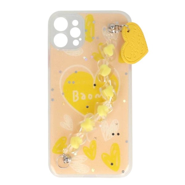 B.D.L Back Cover Θήκη Με Σχέδιο Καρδιά Και Ενσωματωμένο Λουράκι Χάντρες (Iphone 12 Pro)