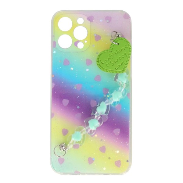 B.D.L Back Cover Θήκη Με Σχέδιο Καρδούλες Και Ενσωματωμένο Λουράκι Χάντρες (Iphone 12 Pro Max)