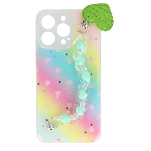 B.D.L Back Cover Θήκη Με Σχέδιο Καρδούλες Και Ενσωματωμένο Λουράκι Χάντρες (Iphone 13 Pro)