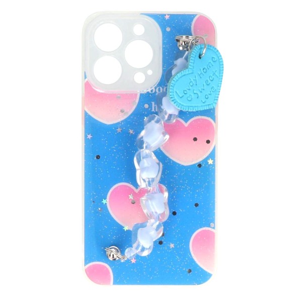 B.D.L Back Cover Θήκη Με Σχέδιο Καρδιές Και Ενσωματωμένο Λουράκι Χάντρες (Iphone 13 Pro)