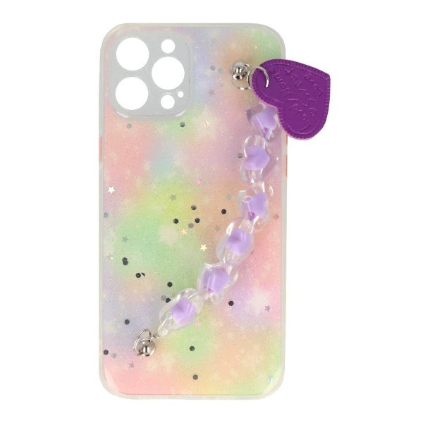 Fashion Case Back Cover Θήκη Πολύχρωμη Και Ενσωματωμένο Λουράκι Χάντρες (Iphone 13 Pro Max)