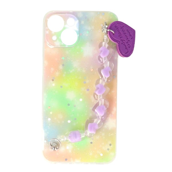 Fashion Case Back Cover Θήκη Πολύχρωμη Με Ενσωματωμένο Λουράκι Χάντρες (Iphone 14)