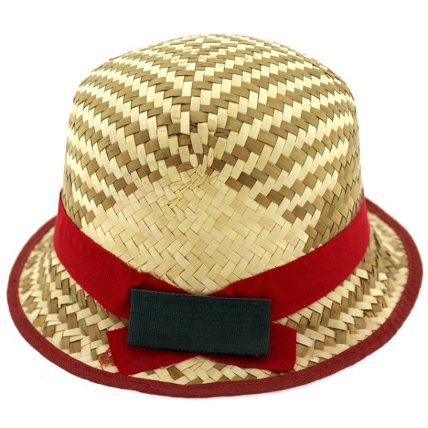 Παιδικό καπέλο ψάθινο με κόκκινη κορδέλα