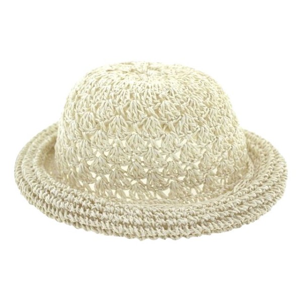 Παιδικό καπέλο ψάθινο πλεκτό άσπρο