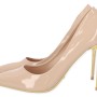Ideal Shoes Γόβες Στιλέτο Από Λουστρίνι Σε Nude Χρώμα