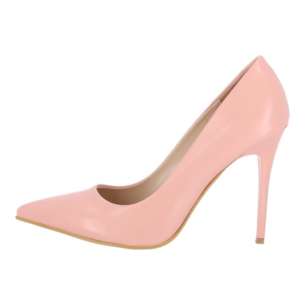 Paylan Thin Heel Leather Heels in Pink Color