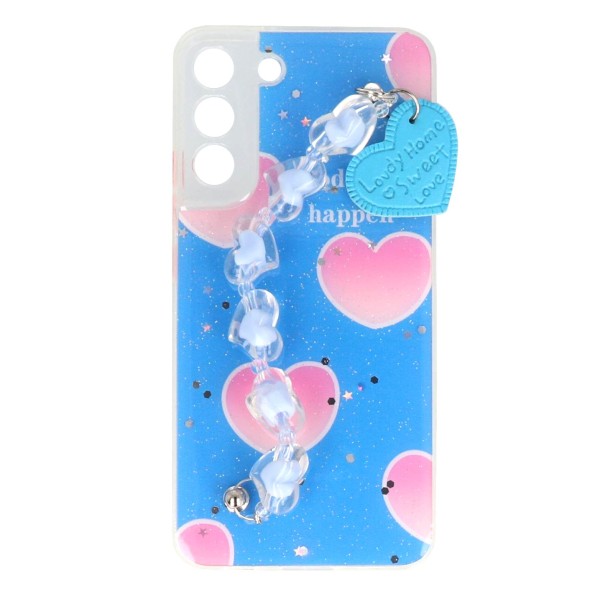 B.D.L Back Cover Θήκη Με Σχέδιο Καρδούλες Και Ενσωματωμένο Λουράκι Χάντρες (Samsung Galaxy S22 Plus)