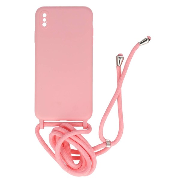 Case Back Cover Σιλικόνης Με Ρυθμιζόμενο Κορδόνι Ροζ (Iphone Xs Max)