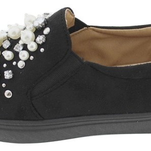 Beautifulshop Καστόρ Loafers με Πέρλες και Στρας