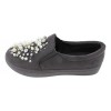 Beautifulshop Καστόρ Loafers με Πέρλες και Στρας