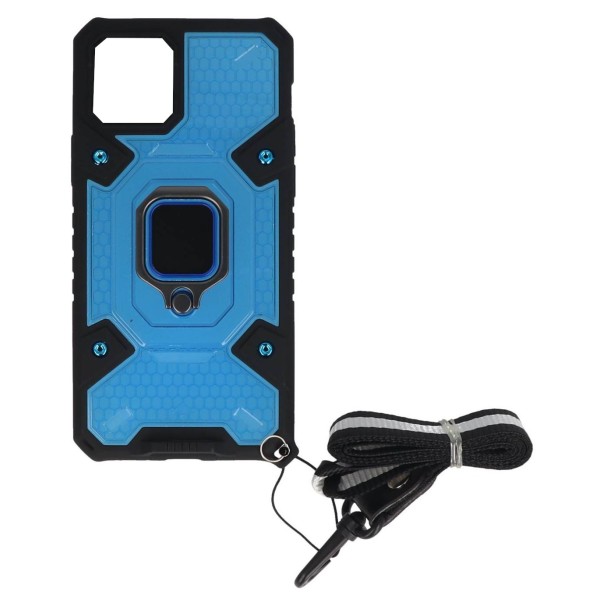 Back Cover Θήκη Με Δαχτυλίδι Στήριξης Και Λουράκι Μπλε (Iphone 13 Pro Max)