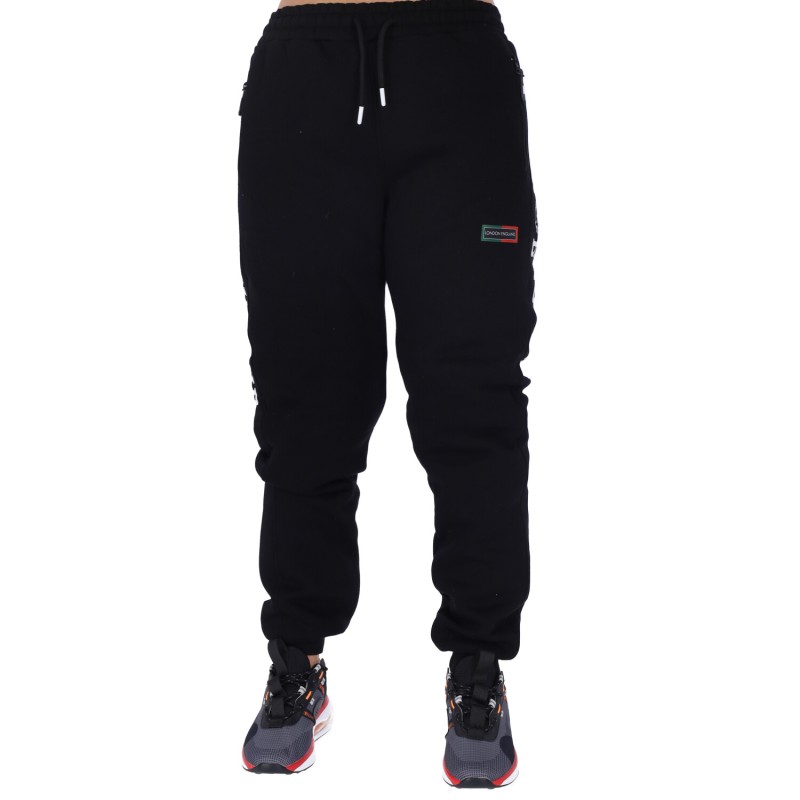 Training London England Παντελόνι Φόρμας με Λάστιχο Fleece σε Μαύρο Χρώμα Training London England Παντελόνι Φόρμας με Λάστιχο Fleece σε Μαύρο Χρώμα